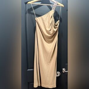 Ralph Lauren Black Label off the shoulder chain stretch dress